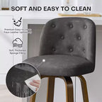 Sgabello da Bar Girevole da 74 cm con Design Moderno di Metà Secolo e Sedile in Similpelle