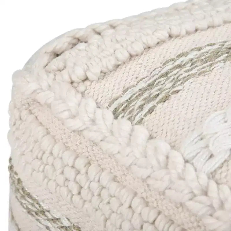 Pouf quadrato artigianale in cotone – Intreccio naturale, 45x45x35 cm, capacità 113 kg, completamente assemblato