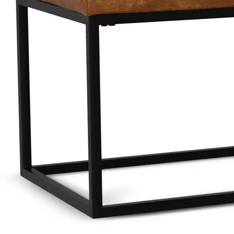 Panca ottomana in vera pelle larghezza 142 cm – Cuoio, Schiuma ad alta densità, Capacità 113 kg, Panca moderna per ingresso e camera da letto