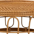 Tavolino Tondo in Rattan Naturale | Soggiorno Moderno Bohémien, 80 cm di Diametro